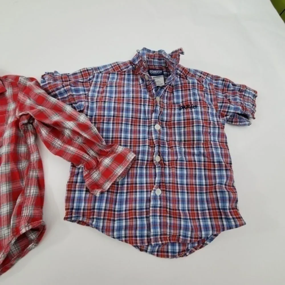 Boys Lot of 2 Shirt‎ Size 3T Plaid Carters Oshkosh